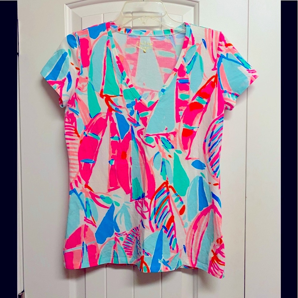 Lilly Pulitzer Michele ‘Out To Sea’ Sailboat Print T-shirt. S